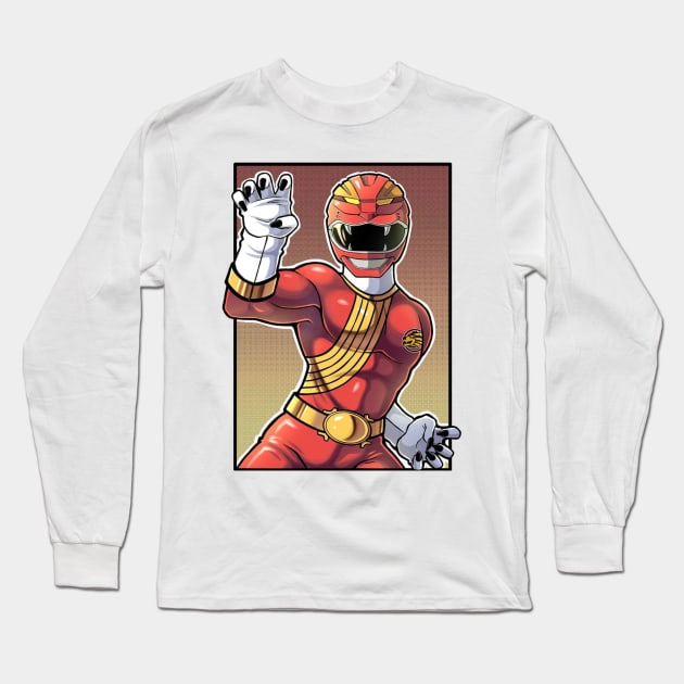 red ranger Long Sleeve T-Shirt by fancy ghost